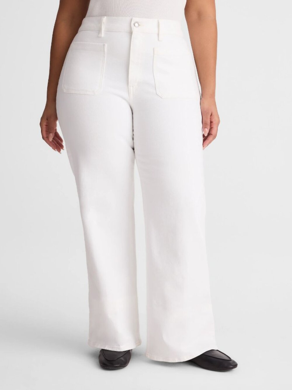 Madewell Emmy High Rise Wide Leg Jeans White Plus Size 18W NWT